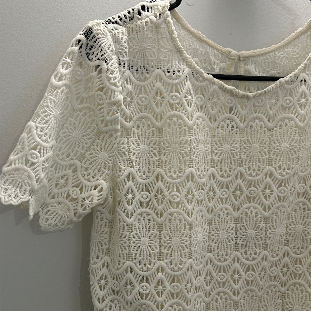Abercrombie and Fitch 1892 Collection Lace Overlay Short Sleeve Mini Dress